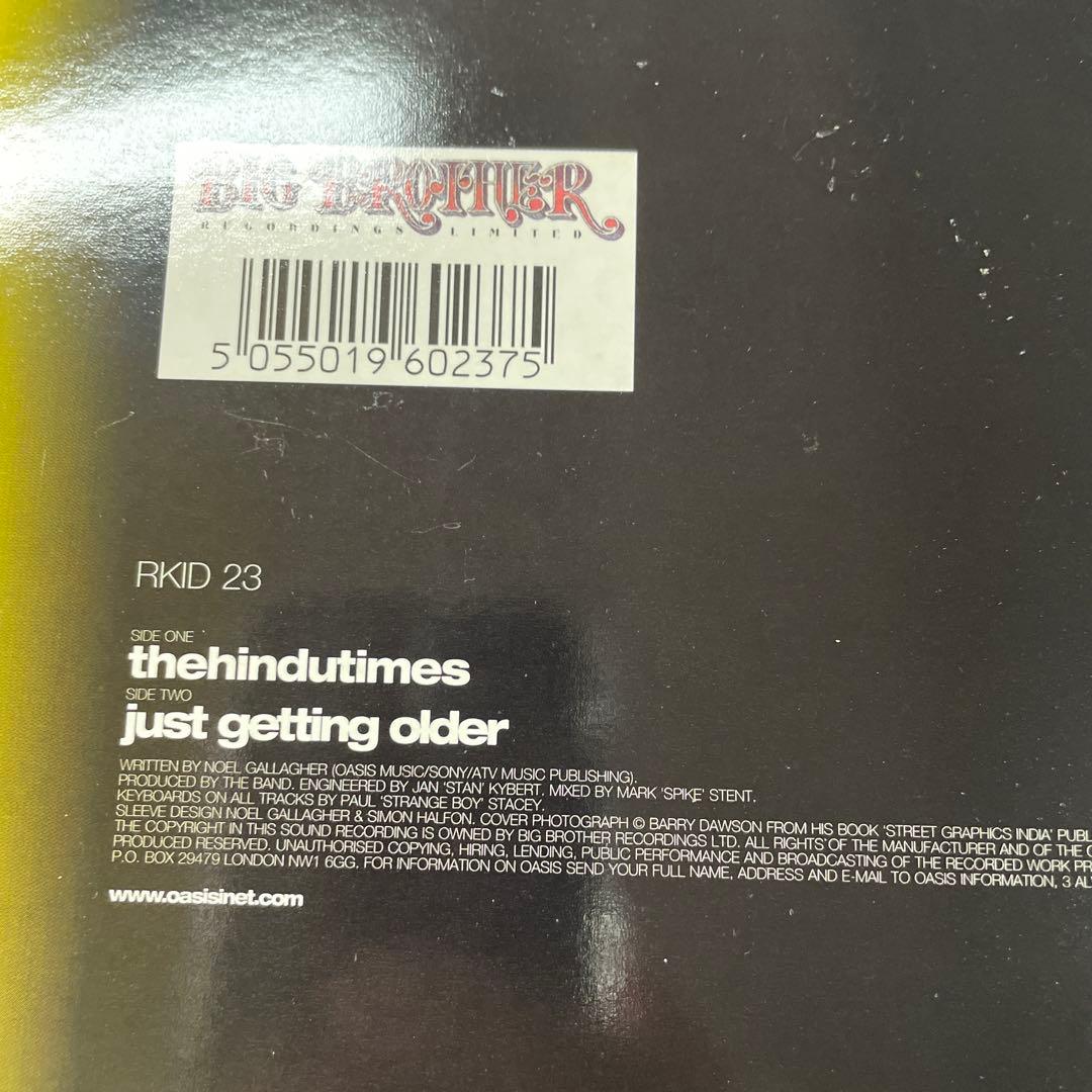 Oasis the hindutimes 新品7\"レコード
