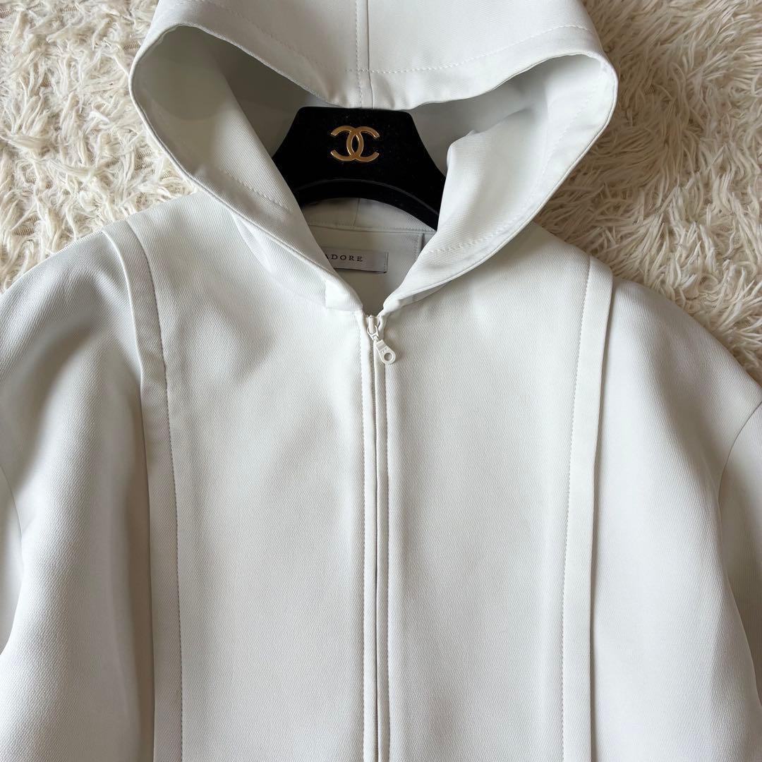 ADORE トリプルクロスパーカー ハーフジップ ホワイト プルオーバー