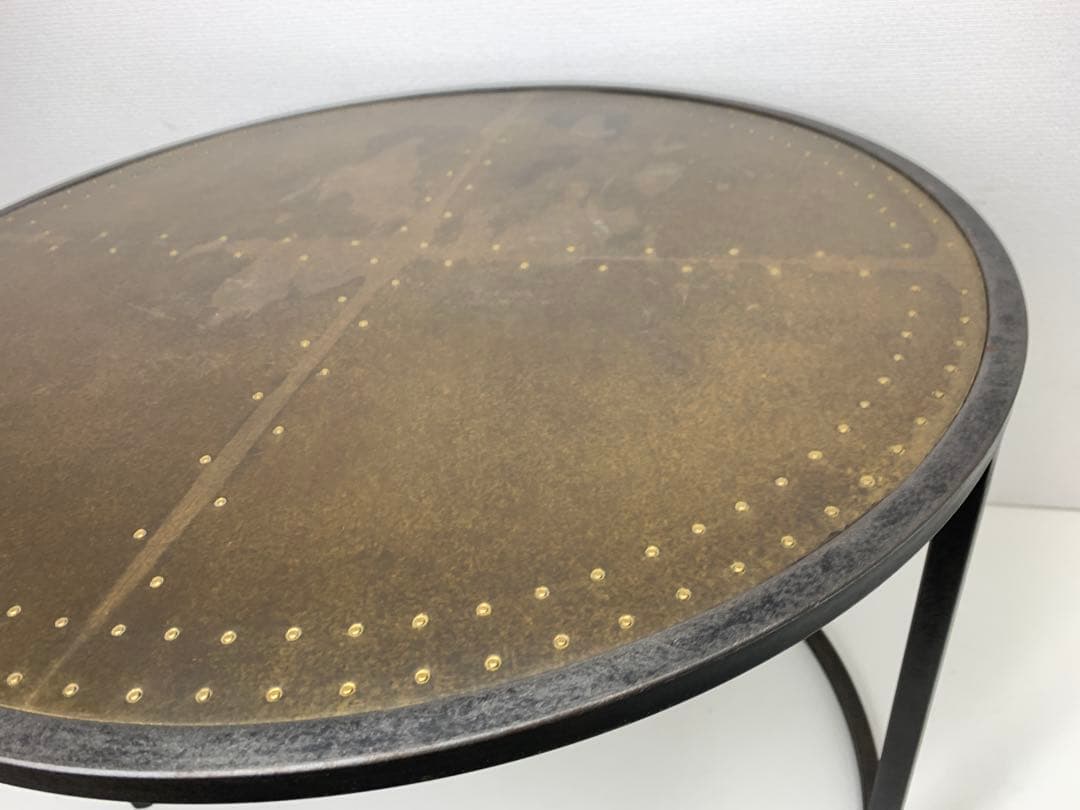 関家具 エルマ ラウンドサイドテーブル60 真鍮板 Φ60cm