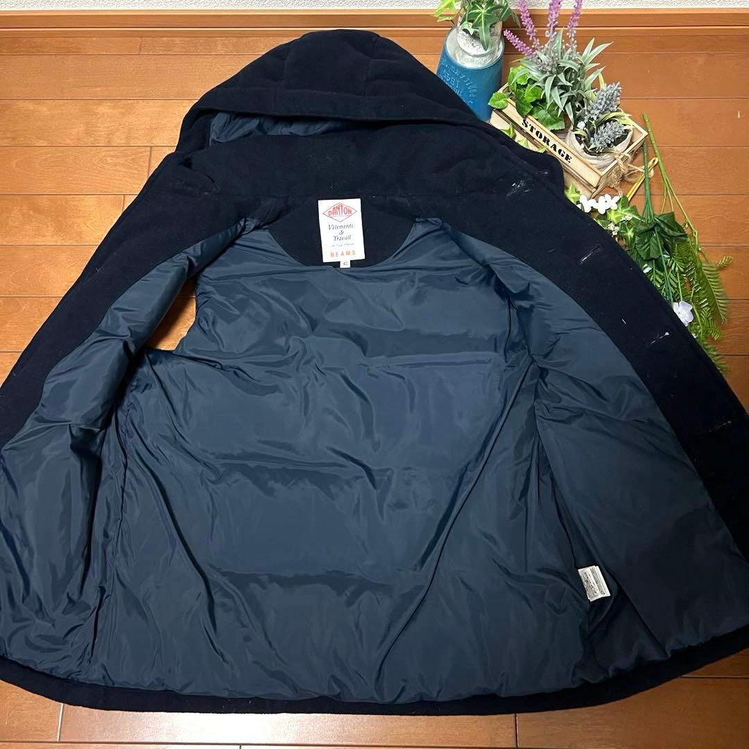 【DANTON】 ウールモッサフード付きダウンベスト42 BEAMS別注