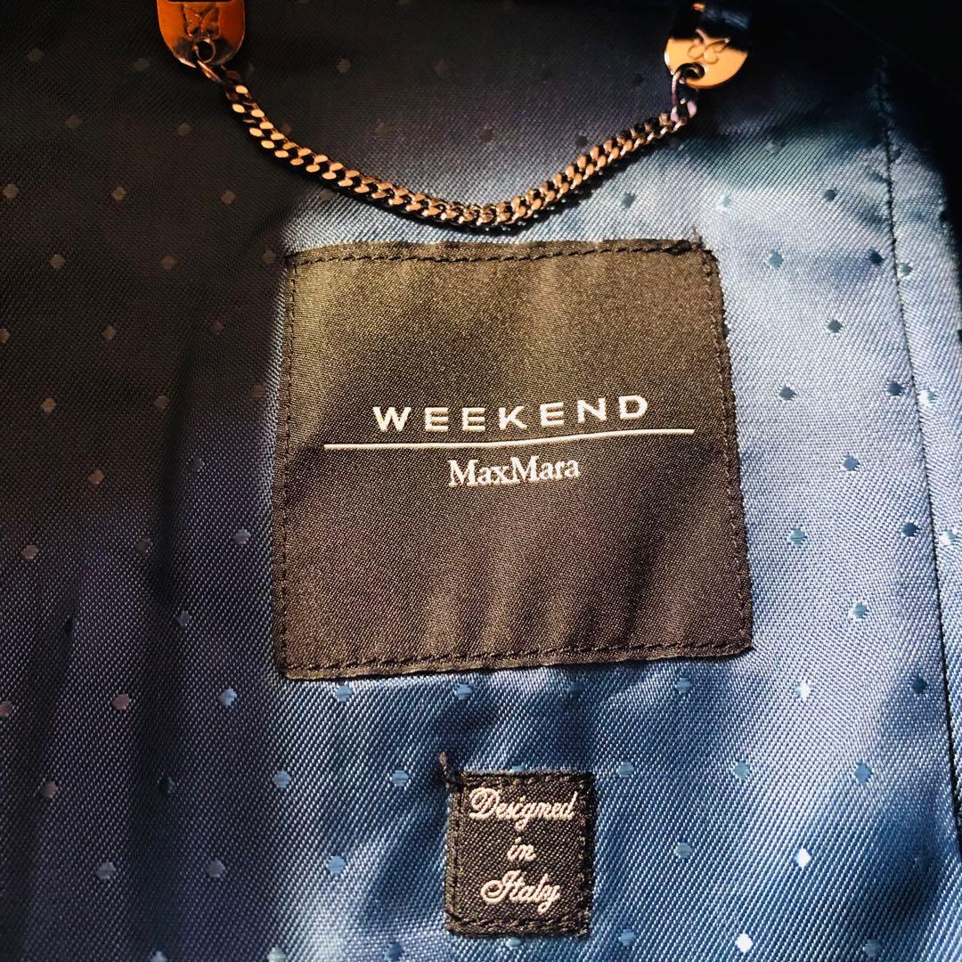 美品✨マックスマーラ ベルテッドコート 2WAY 女優襟 ネイビーブルー 38