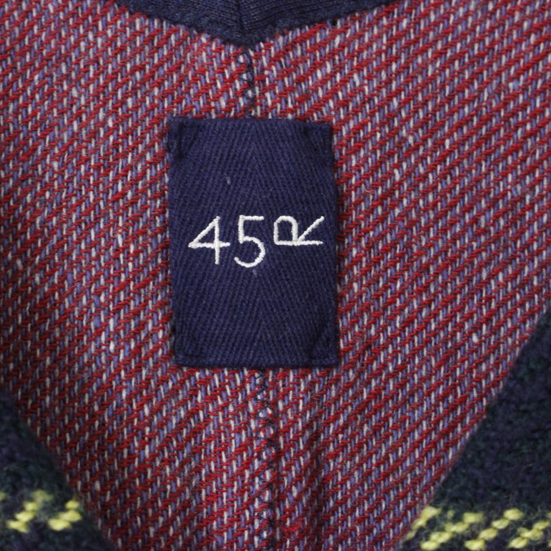 45R ウールツイードのジャンパースカート Lサイズ グリーン ニット