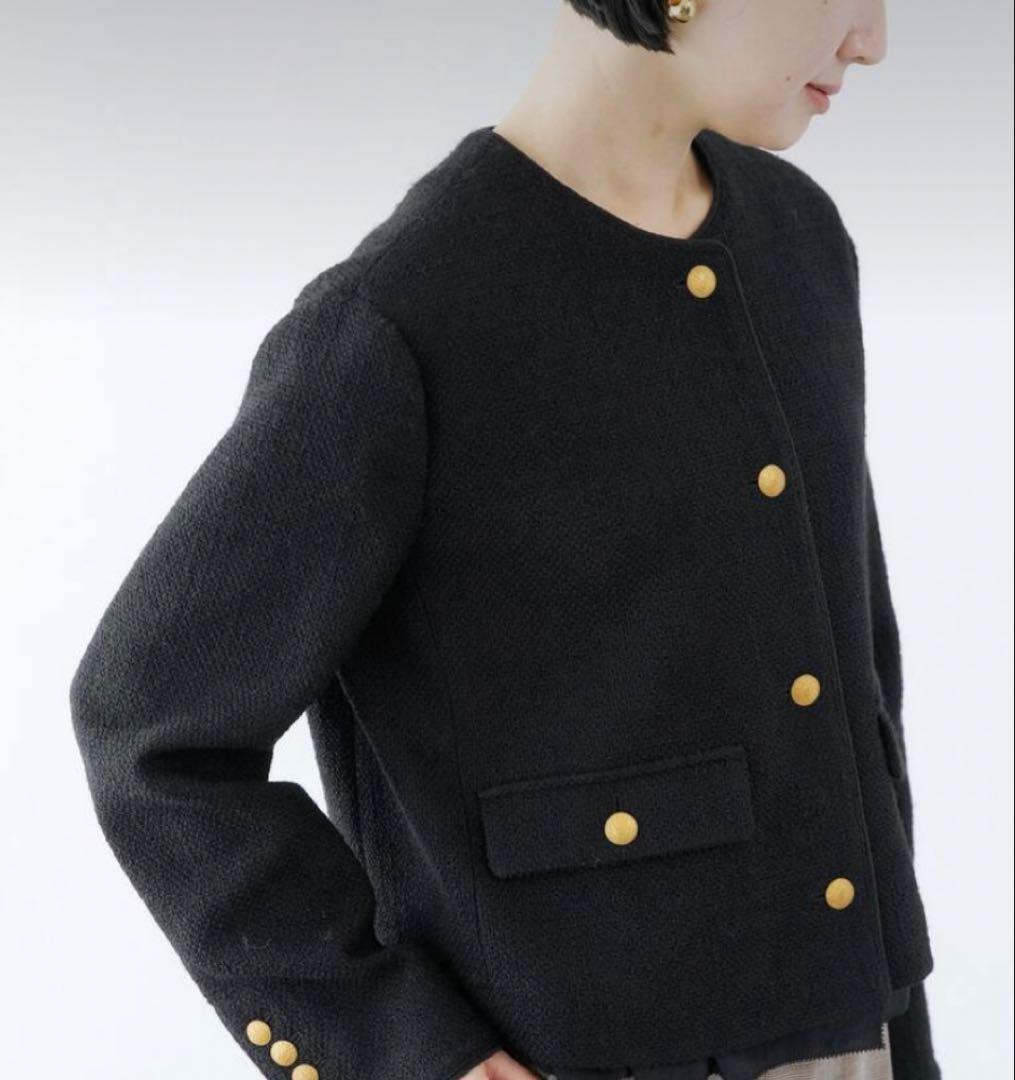 VERMEIL par iena ツイードノーカラージャケット 38