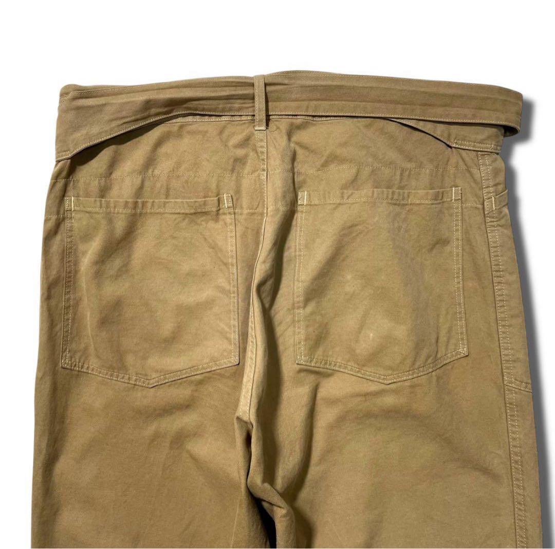 COMOLI ベルテッド パンツ 2 カーキ ストレート トラウザーズ コモリ