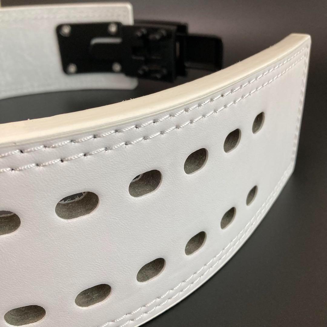 本革13mm パワーベルト 筋トレ パワーリフト XL size 可変式 白×黒