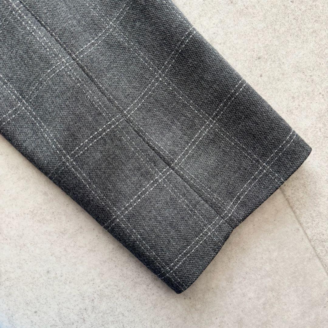 クリスチャンディオール　マドモアゼル　ジャケット　チェック柄　グレー　M　ウール