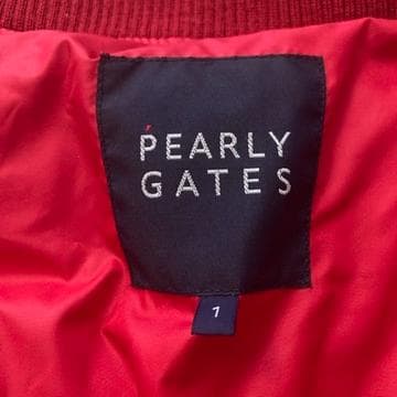 【希少】パーリーゲイツ　ダウンジャケット リブ スタンドカラー 赤 レディース1