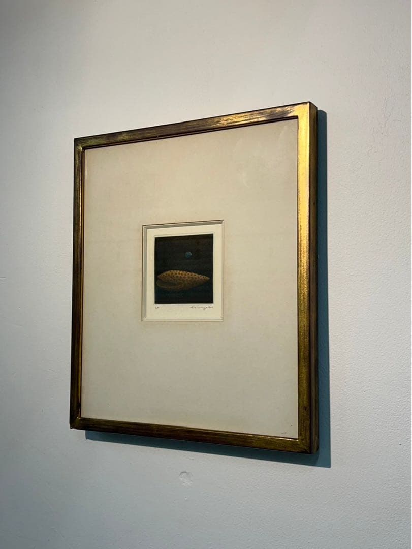 浜口陽三「貝」銅版画 EA版 直筆サイン入り 額装済