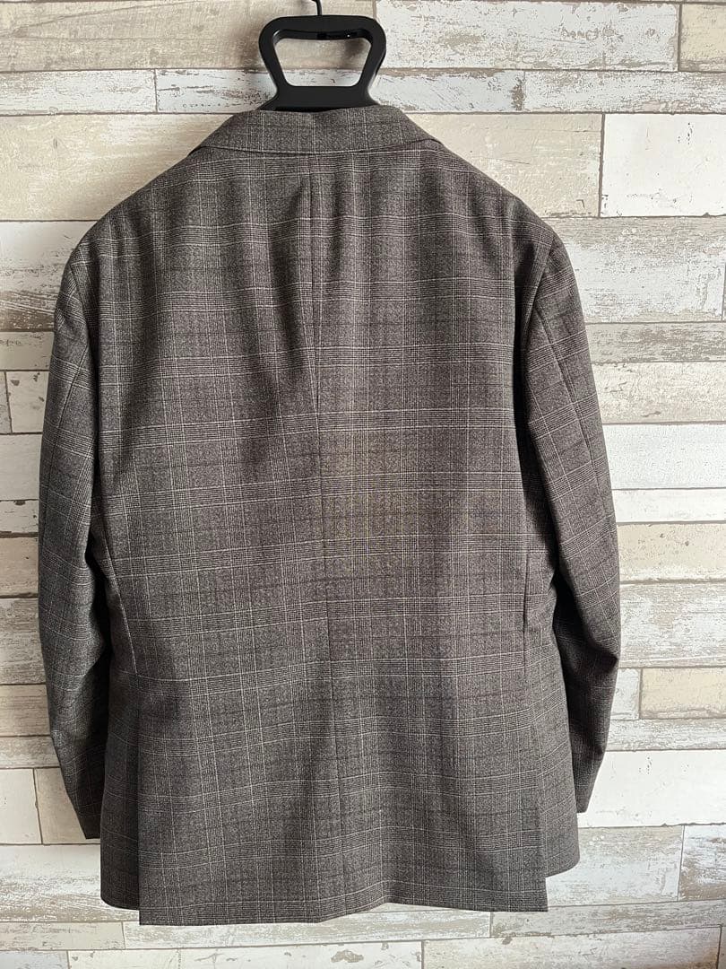 スーツ3ピース　ブラウンチェック柄