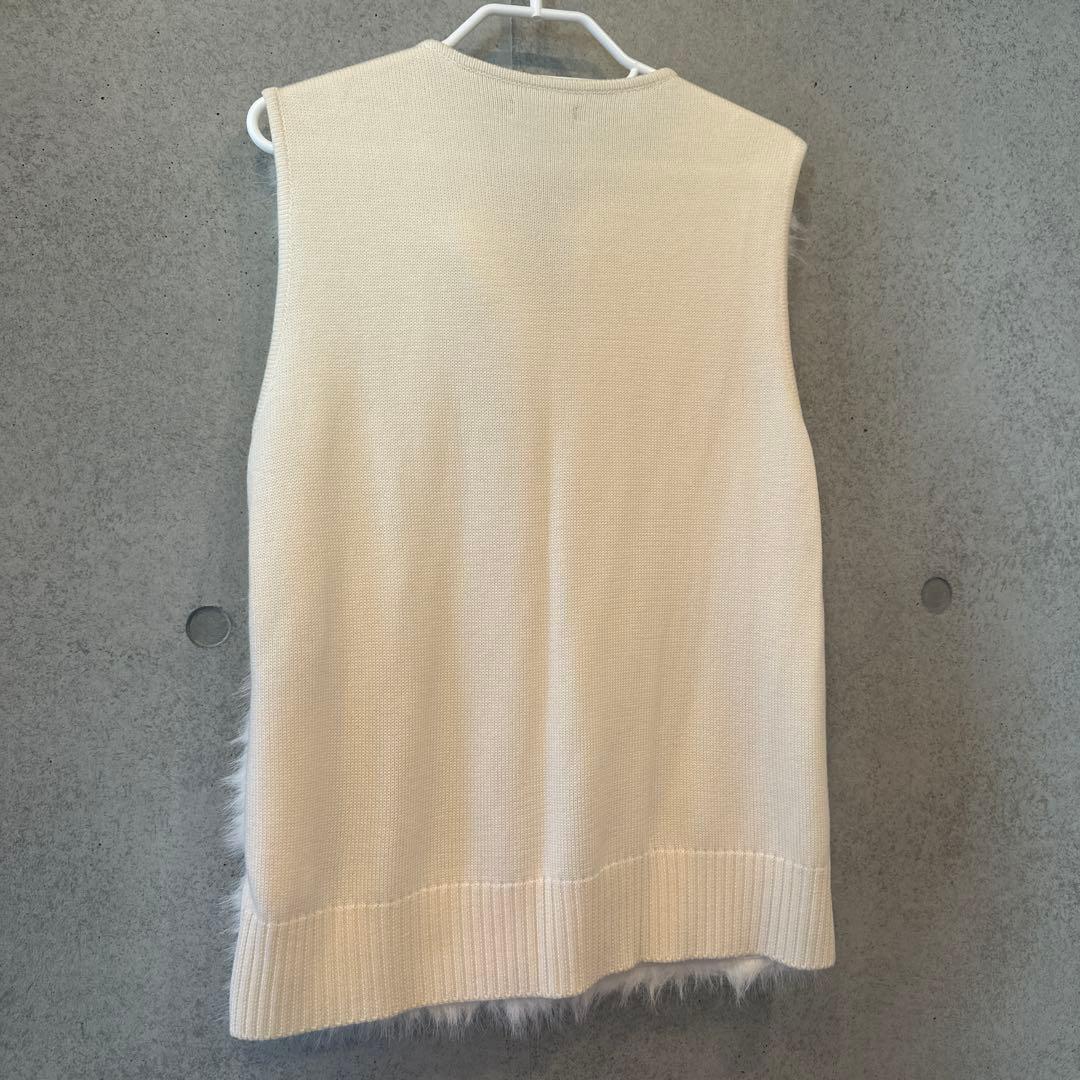 allureville ジャガードフェイクファーコンビニットジレ¥27,500