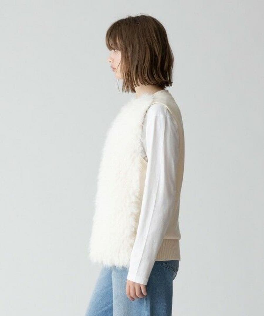 allureville ジャガードフェイクファーコンビニットジレ¥27,500