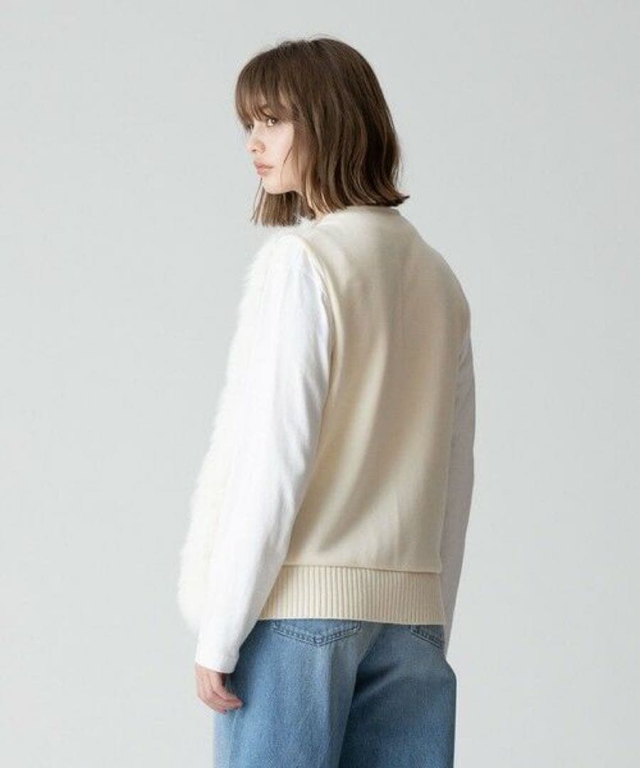 allureville ジャガードフェイクファーコンビニットジレ¥27,500