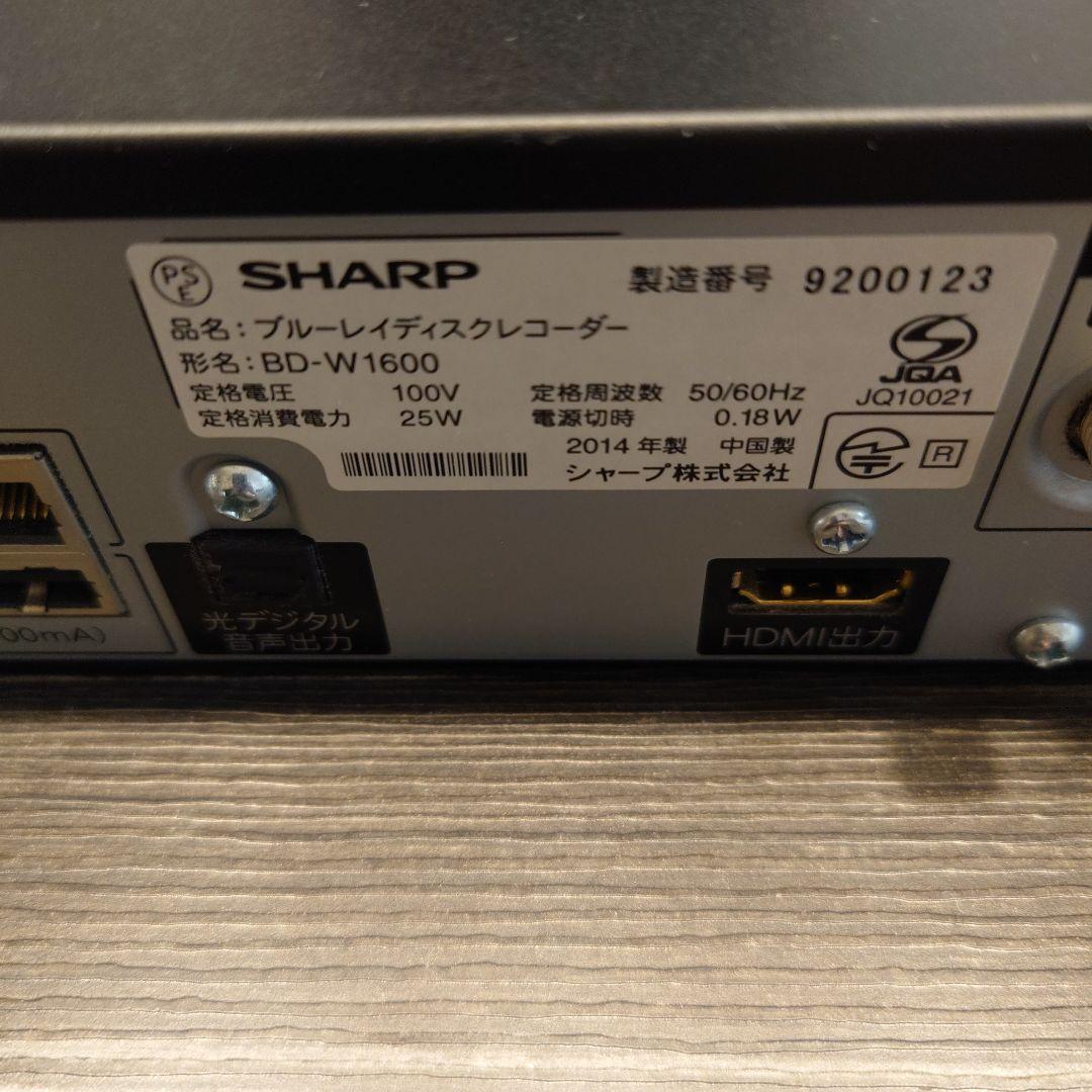 SHARP ブルーレイレコーダー BD-W1600