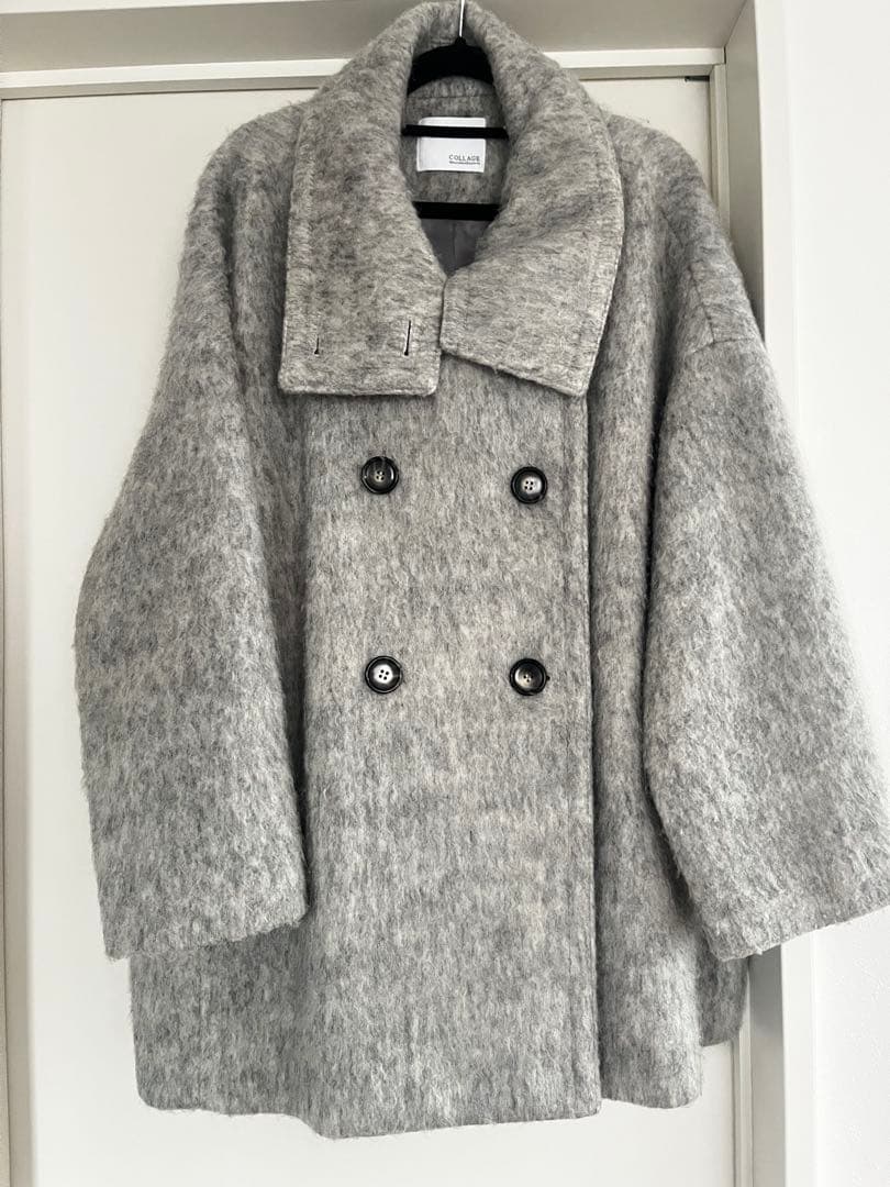 COLLAGE GALLARDAGALANTE シャギーコート（ライトグレー）