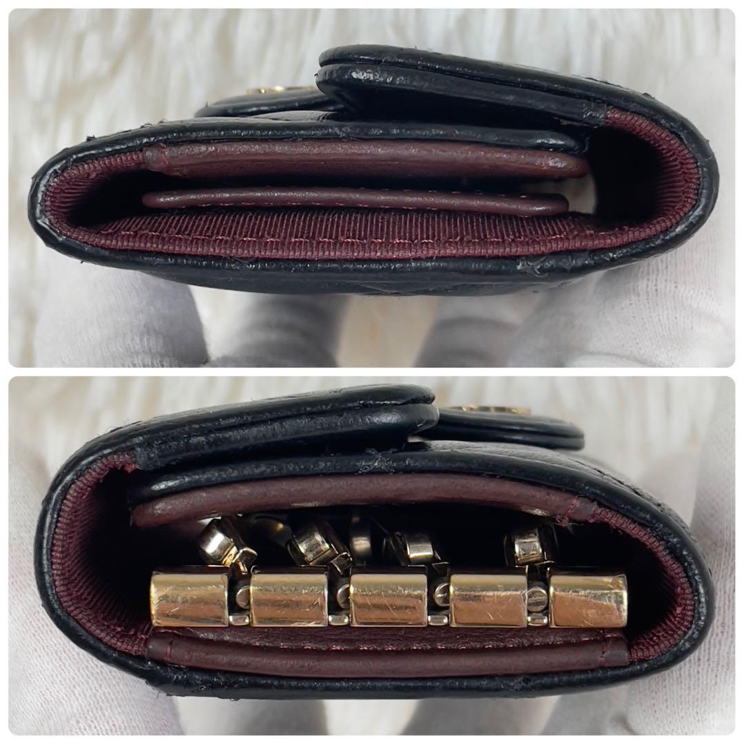 美品　CHANEL シャネル　マトラッセ　ラムスキン　ブラック　キーケース