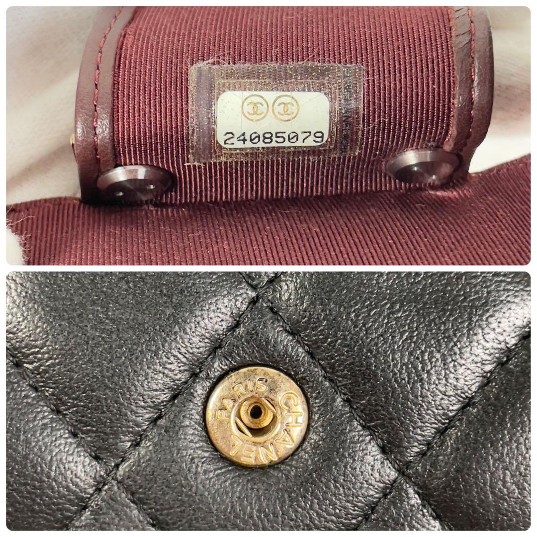 美品　CHANEL シャネル　マトラッセ　ラムスキン　ブラック　キーケース