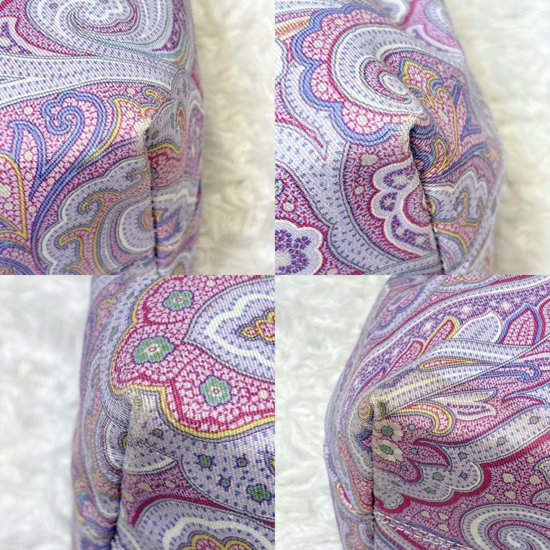 希少 エトロ ハンドバッグ トートバッグ ペイズリー パープル