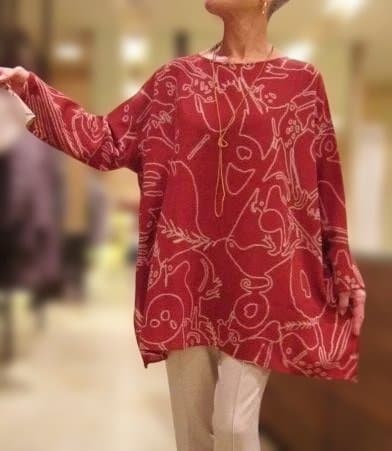 ヨーガンレール　美品　モンスタープリントチュニック　黒　ババグーリ