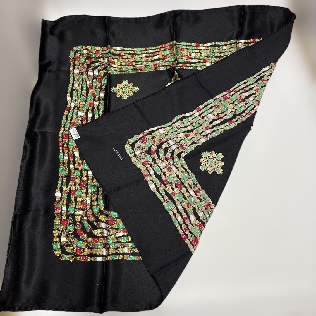 鞠*山様 CHANEL シャネル　シルク　スカーフ　宝石柄 長期保管品