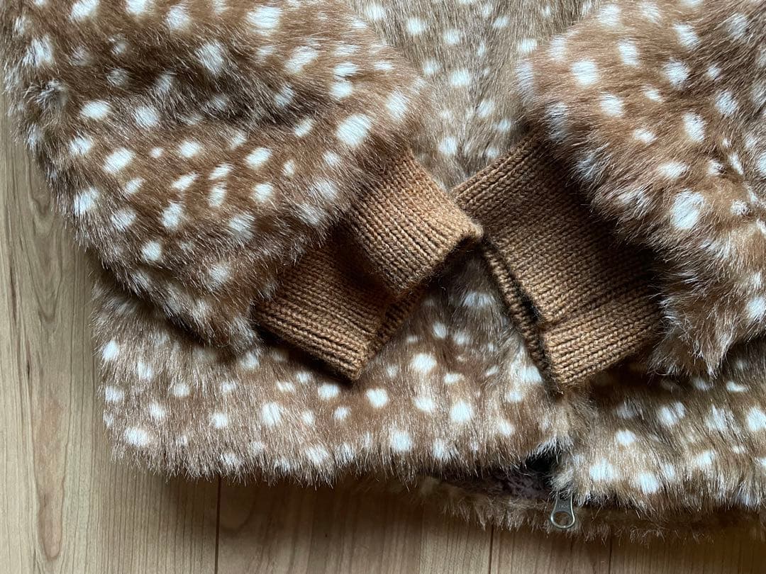 ツモリチサト　バンビ柄　フェイクファー ジャケット　M