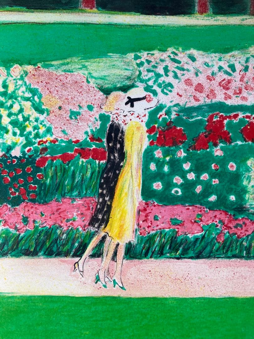 【真作保証】カシニョール「夏の散歩」リトグラフ 直筆サイン 版画 絵画