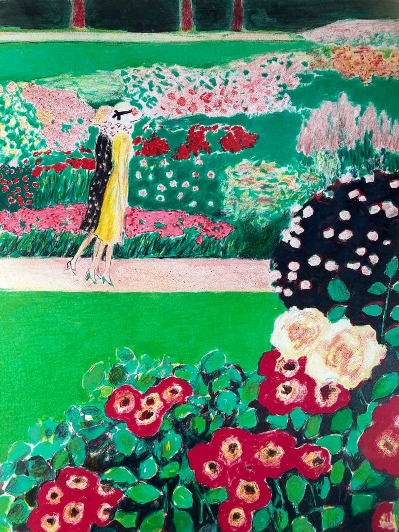 【真作保証】カシニョール「夏の散歩」リトグラフ 直筆サイン 版画 絵画