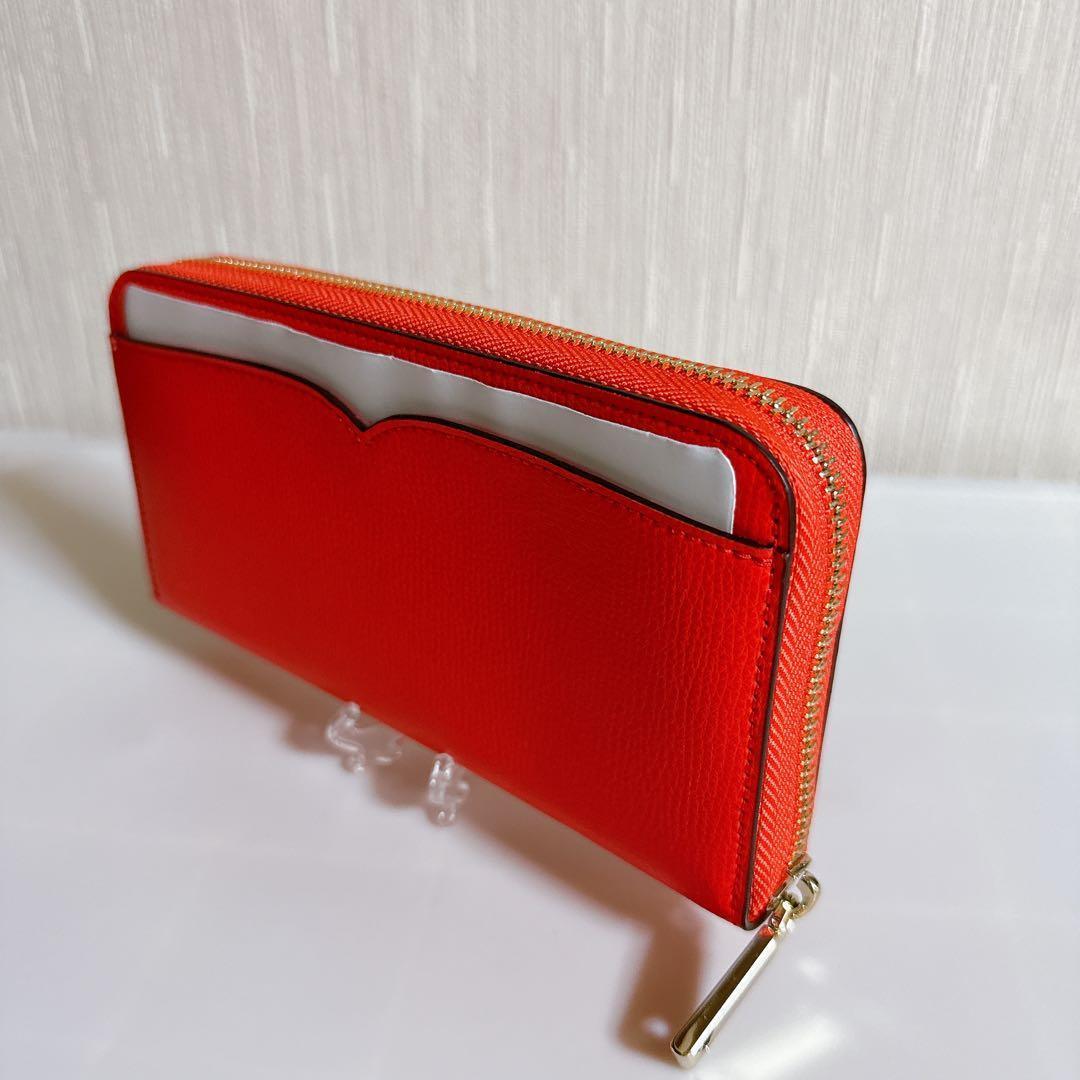 未使用 kate spade 赤 レザー 長財布
