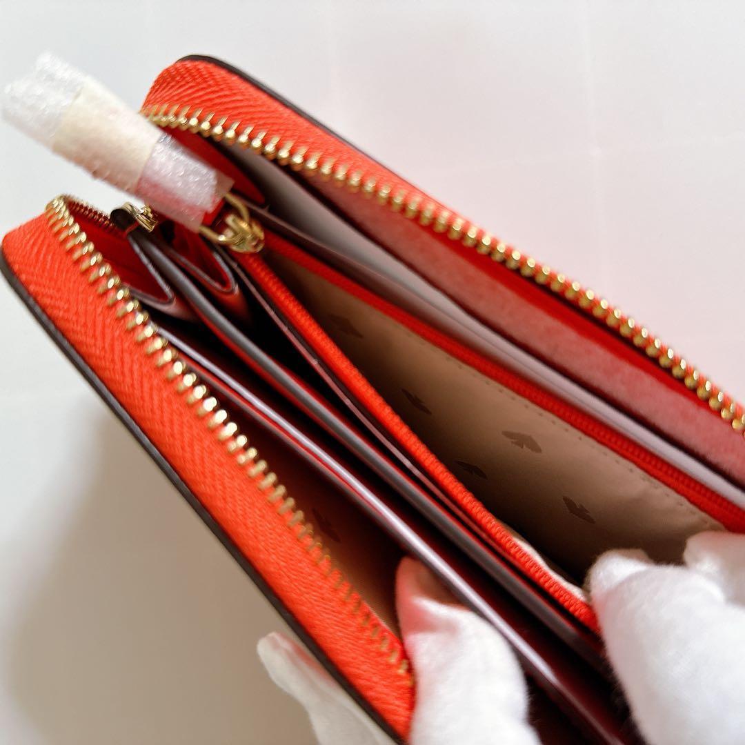 未使用 kate spade 赤 レザー 長財布