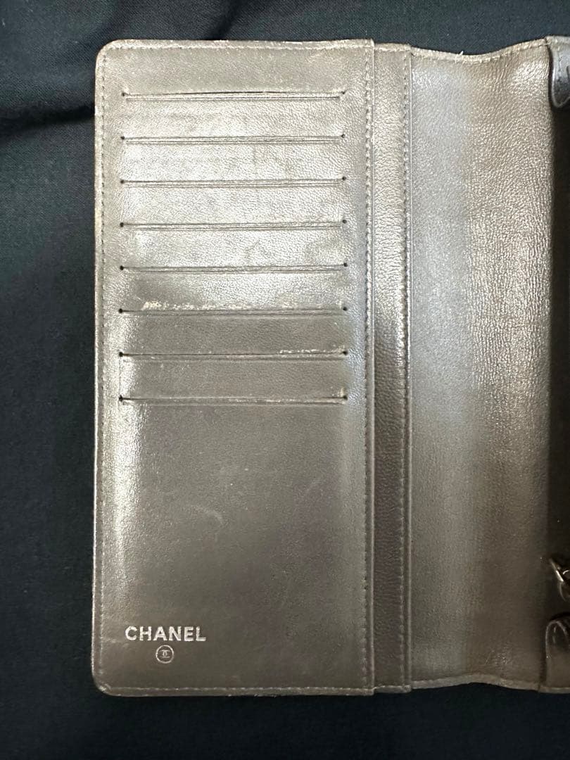 CHANEL フラワーエンボス 長財布 ピンク