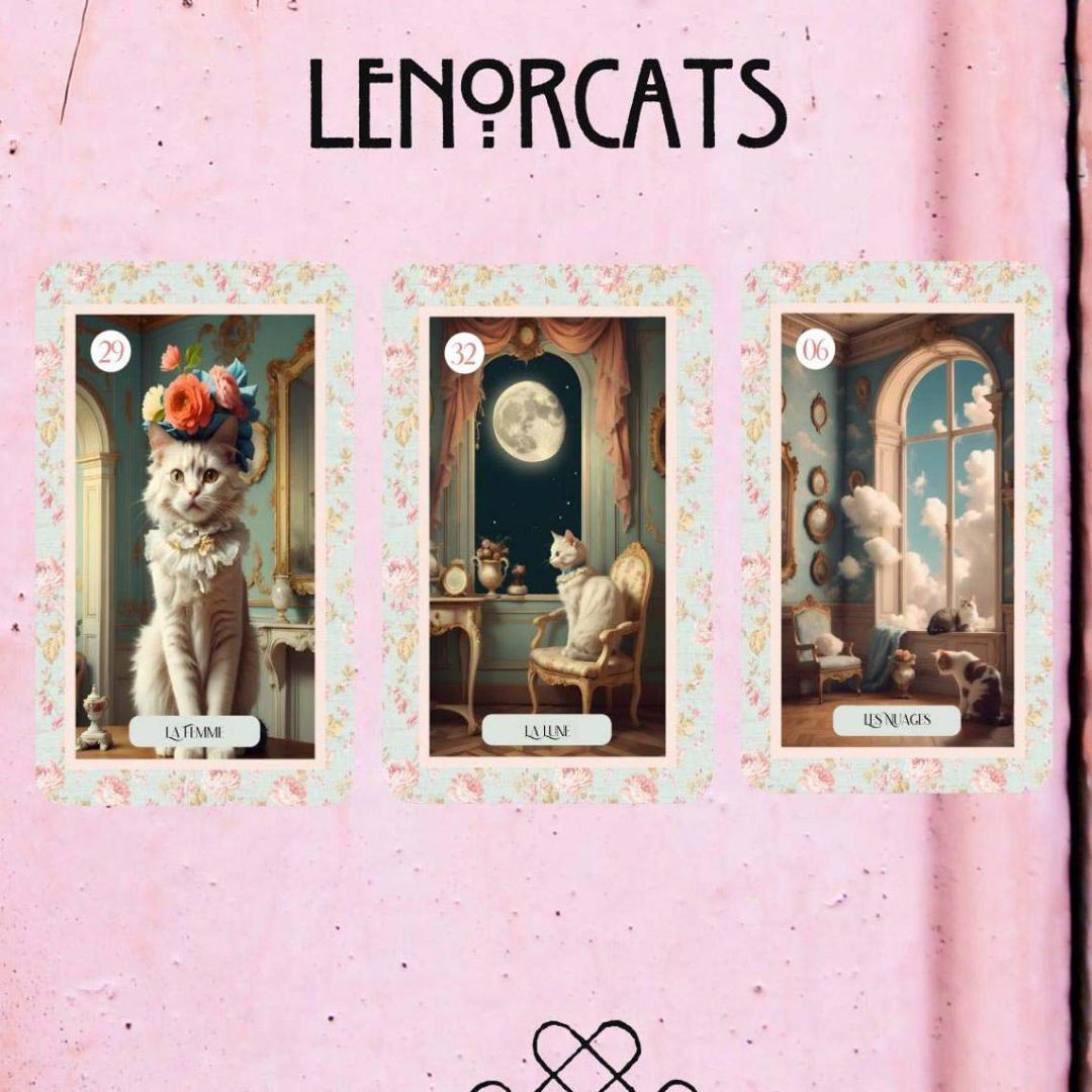 入荷1点のみ✨スペイン作家のキュートデッキ✨柔らか猫ちゃんのルノルマンカード