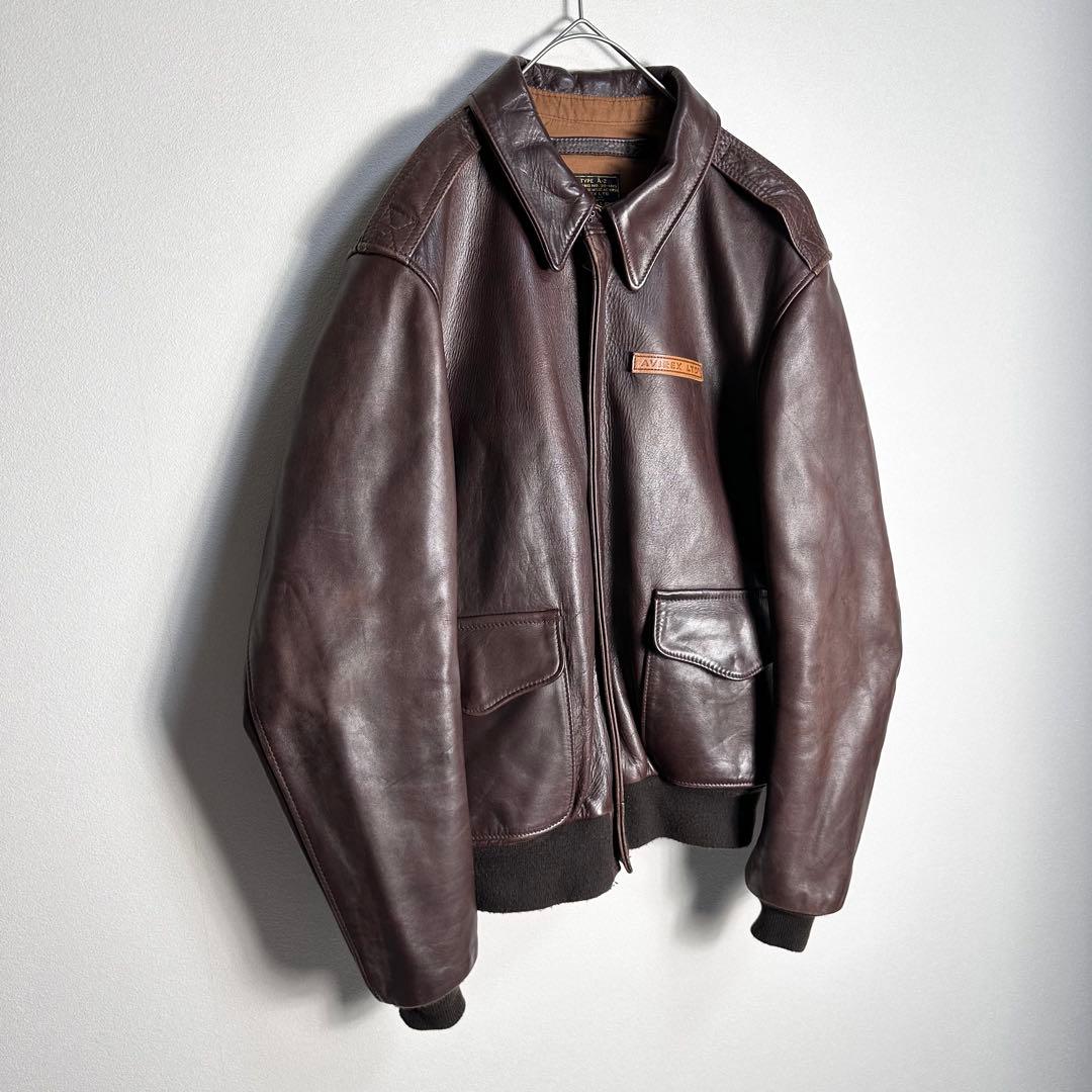 【USA製】アヴィレックス　A-2 レザーフライトジャケット　カウレザー　XL