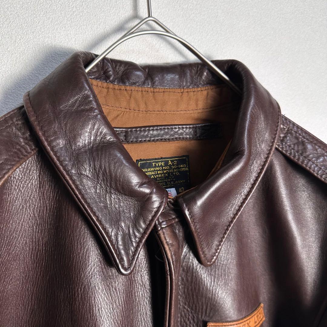 【USA製】アヴィレックス　A-2 レザーフライトジャケット　カウレザー　XL