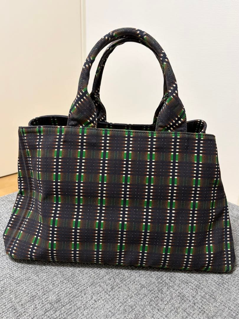 PRADA CANAPA チェック柄トートバッグ