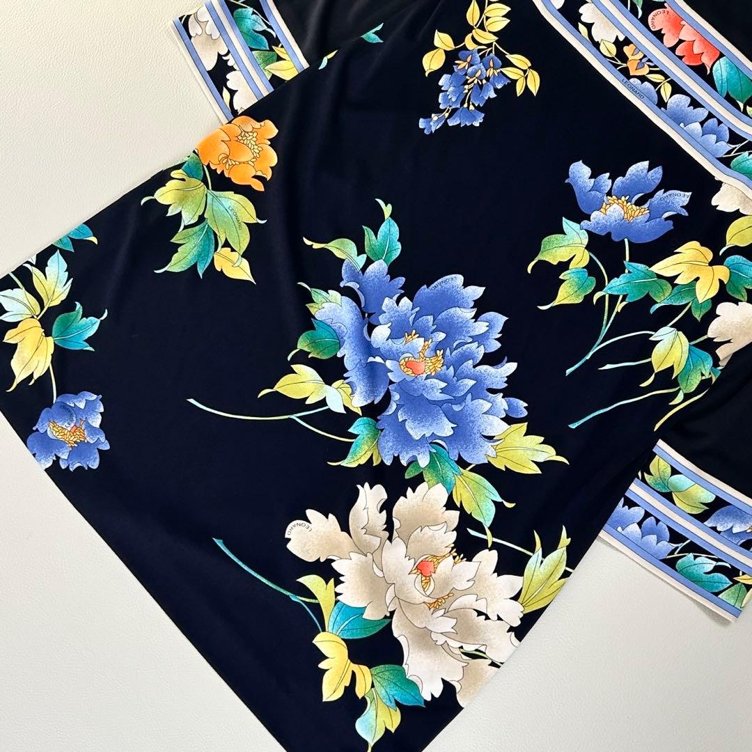 極美品✨レオナール カンカン 美しい花柄のワンピース ロング