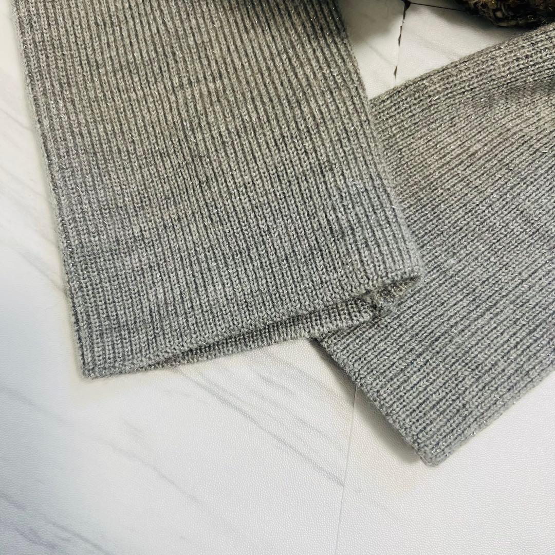 美品♡ ヒロココシノ ロングコート ドッキング ツイード ニット 40 L相当