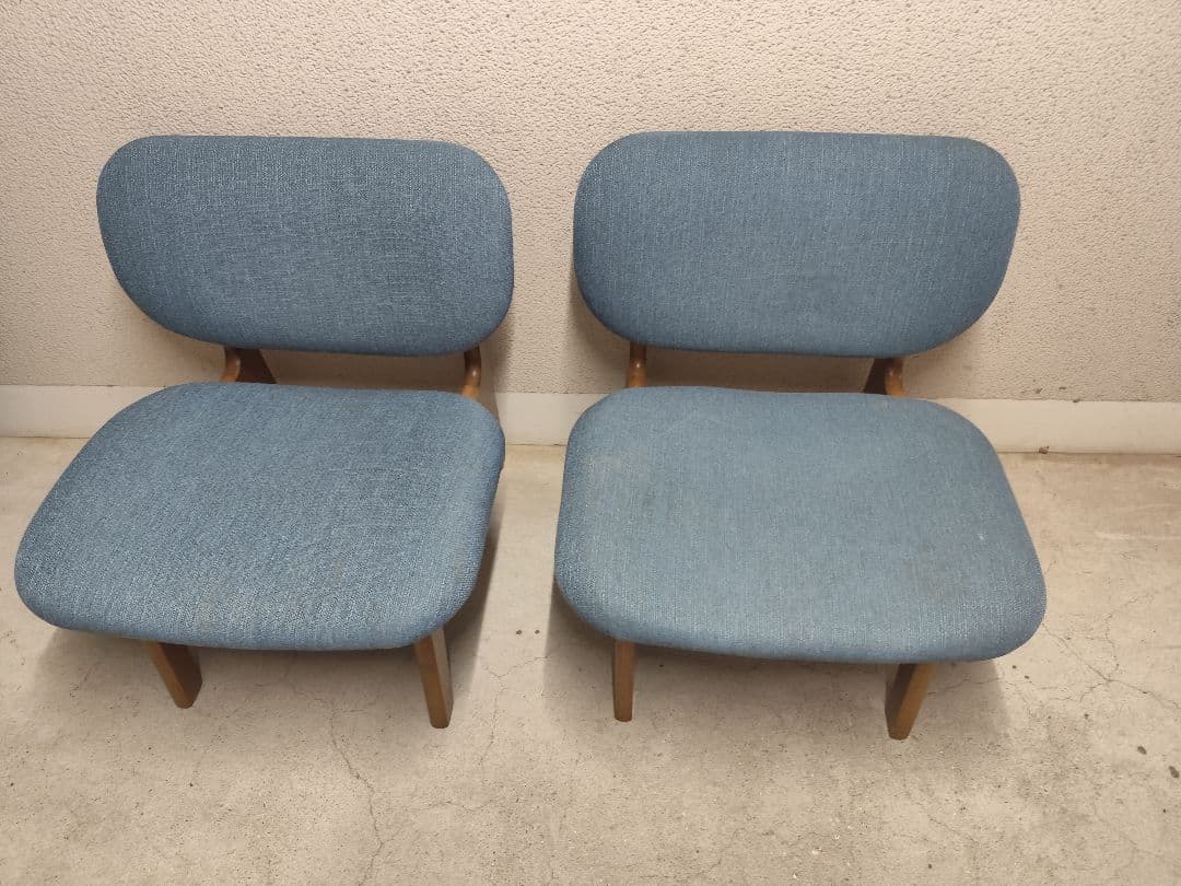 ​【お得3点セット】ニトリ LDチェア2脚＋ベンチ1脚 ターコイズブルー