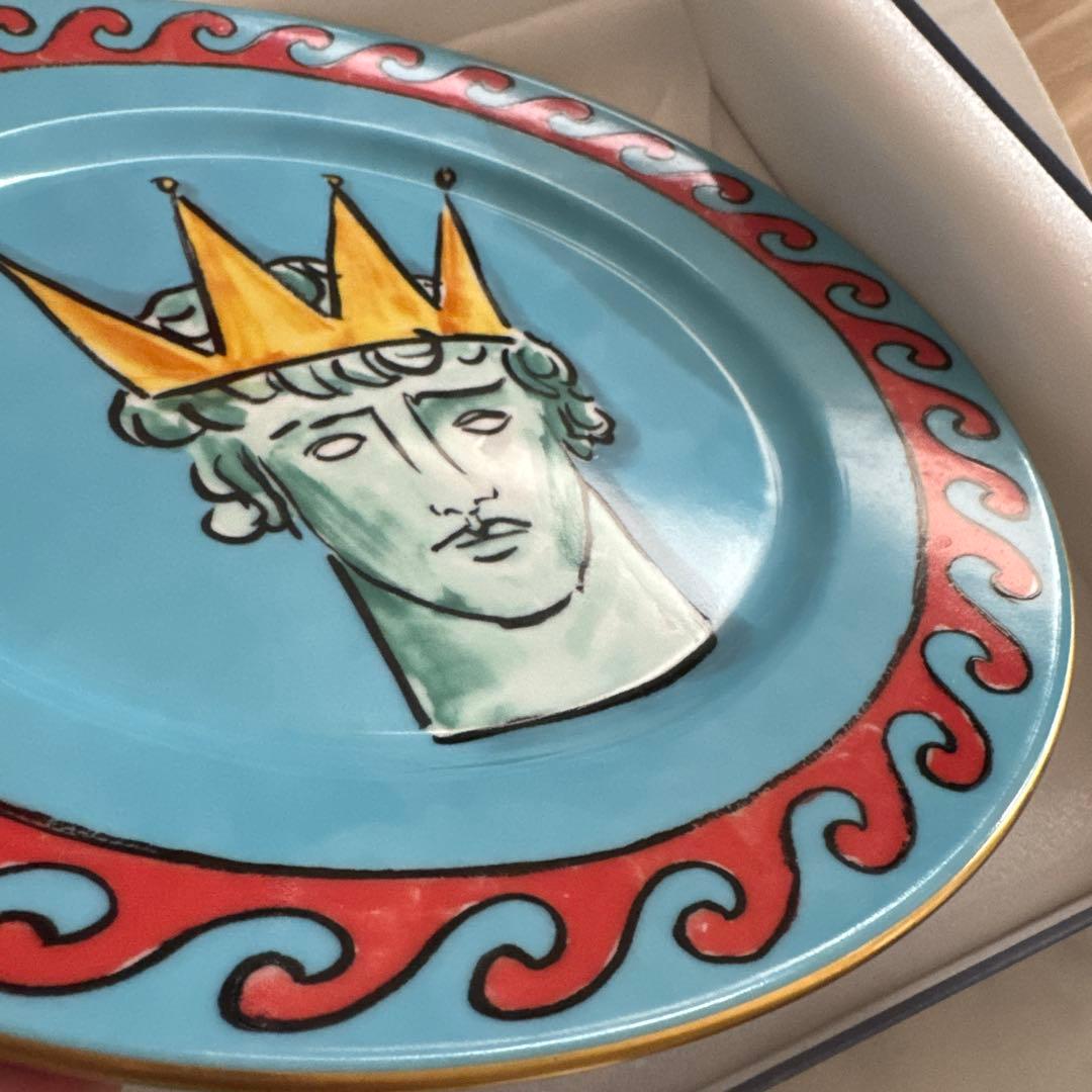 GINORI 28cmプレート　ホワイト・ブルー2枚セット