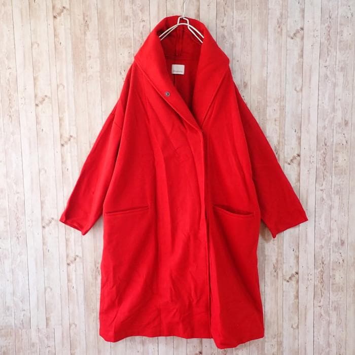 Honnete ウールロングコート レッド ポーランド製
