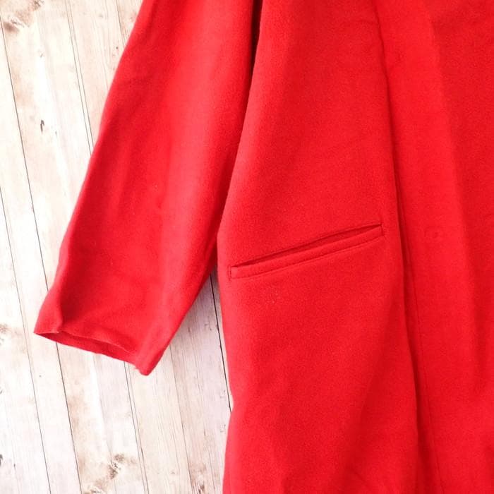 Honnete ウールロングコート レッド ポーランド製