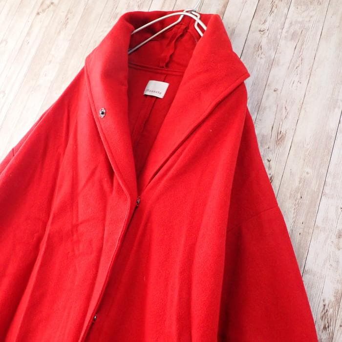 Honnete ウールロングコート レッド ポーランド製