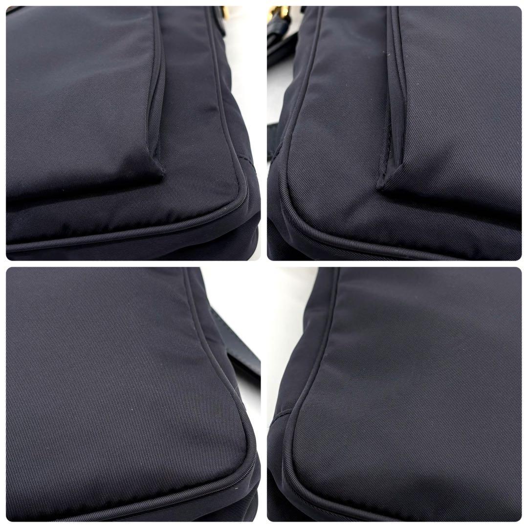 極美品✨プラダ ショルダーバッグ ナイロン サフィアーノ 近年モデル ネイビー