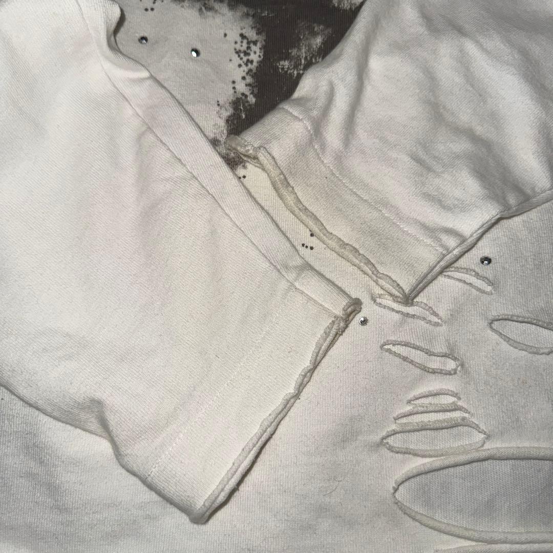 R*様 GRANCY ラインストーンデザイン グラフィックダメージ ロンT