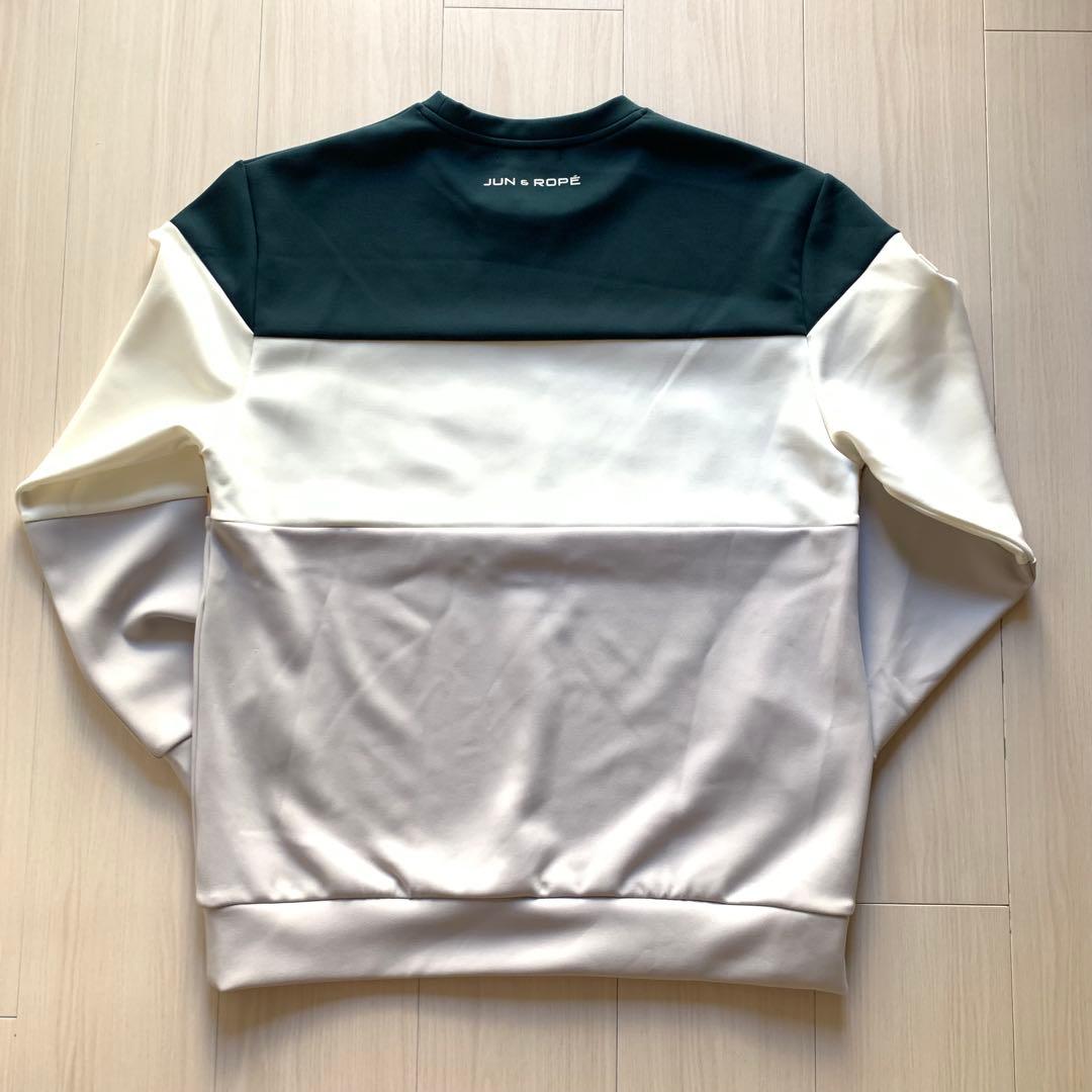 【美品】Jun & Ropé カラーブロックフロントプリント長袖プルオーバー
