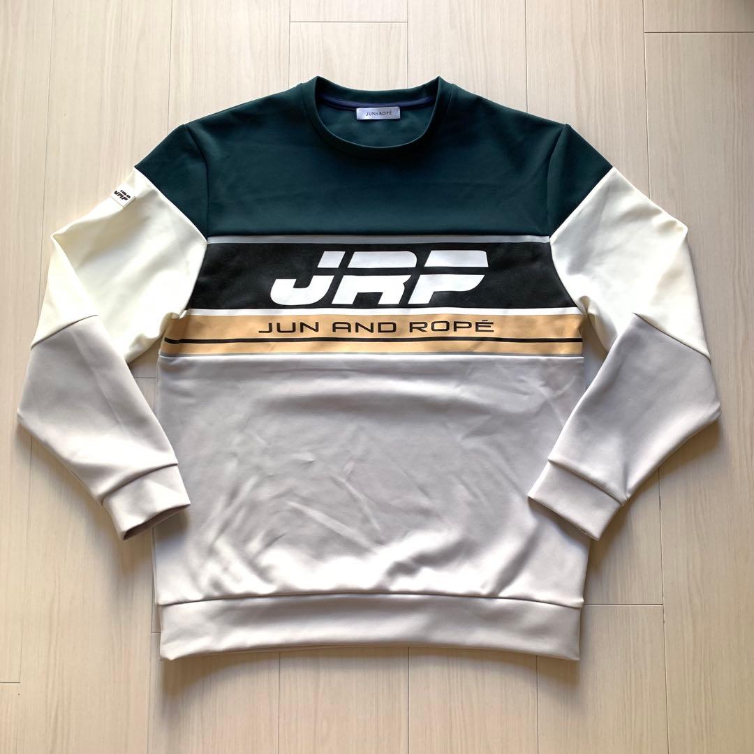 【美品】Jun & Ropé カラーブロックフロントプリント長袖プルオーバー