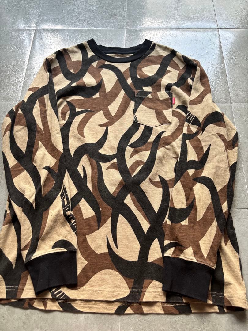 レア　シュプリーム トライバルカモ　ロングTシャツ　ロンT 迷彩