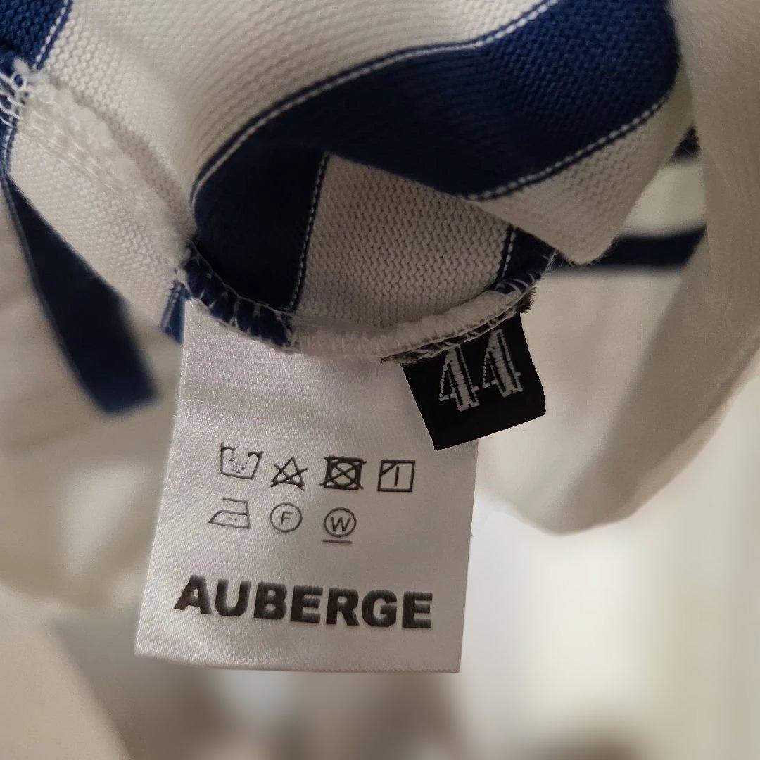 AUBERGEオーベルジュ ビッグシャルロットバスクシャツ 白×青 44