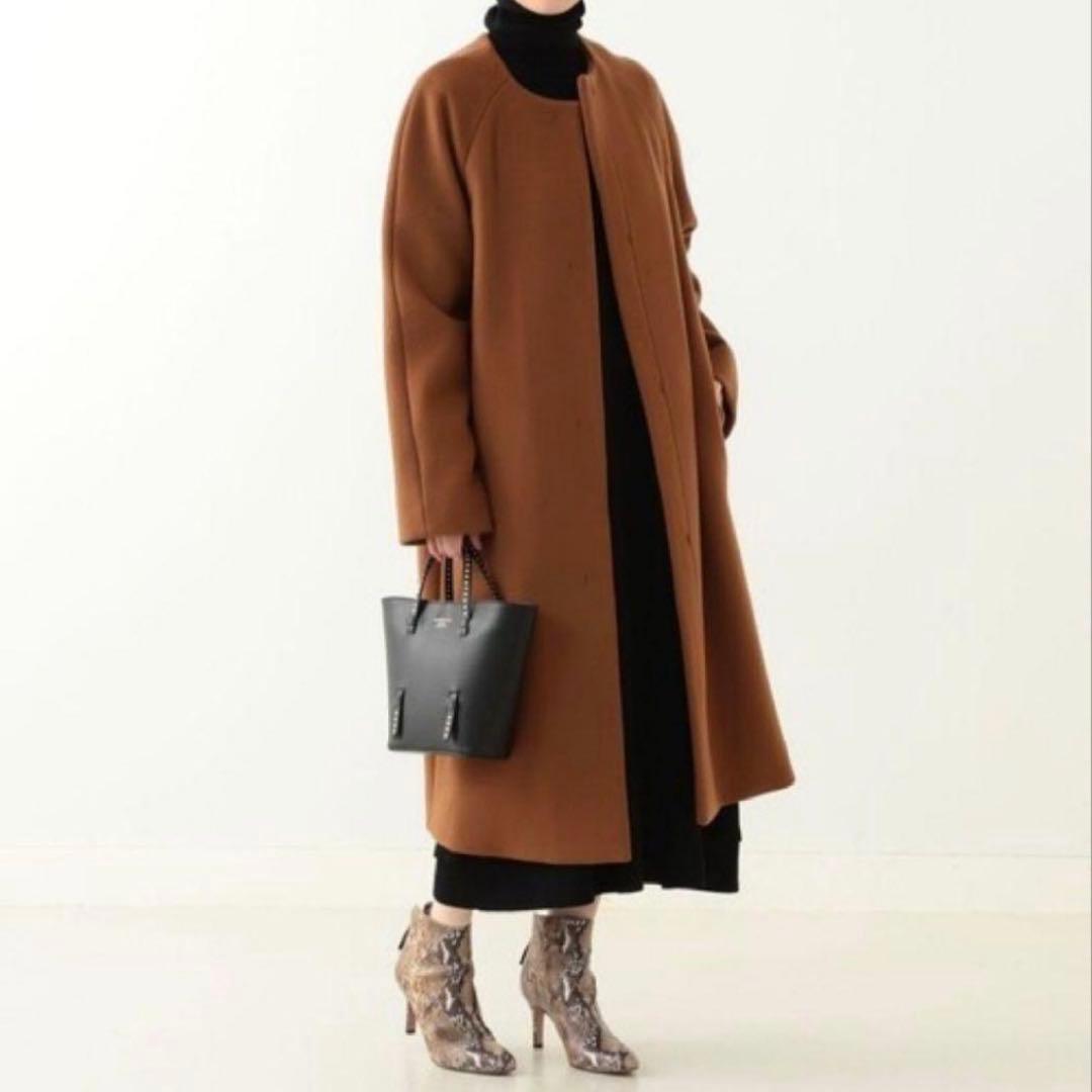 お値下げ✨美品✨デミルクス ビームス 4,6万円 ノーカラーコート ブラウン系