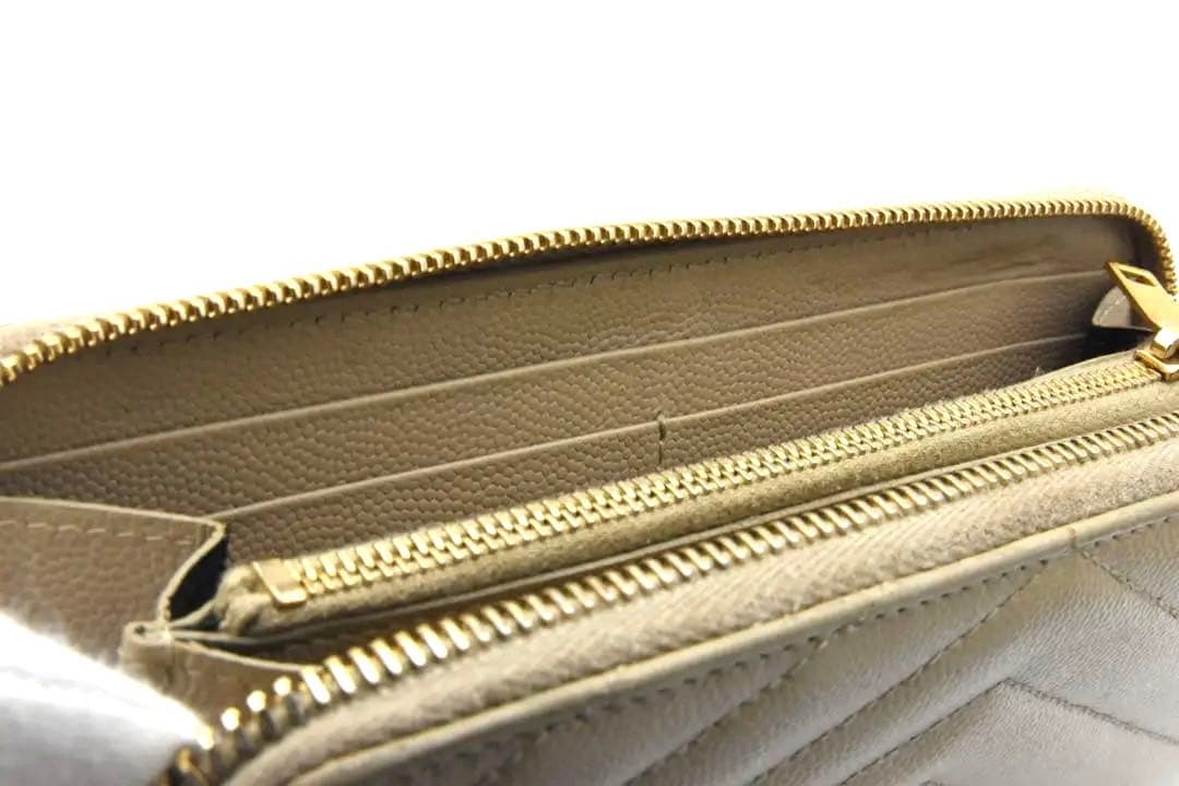 SAINT LAURENT ラウンドファスナー　カサンドラ　ベージュ