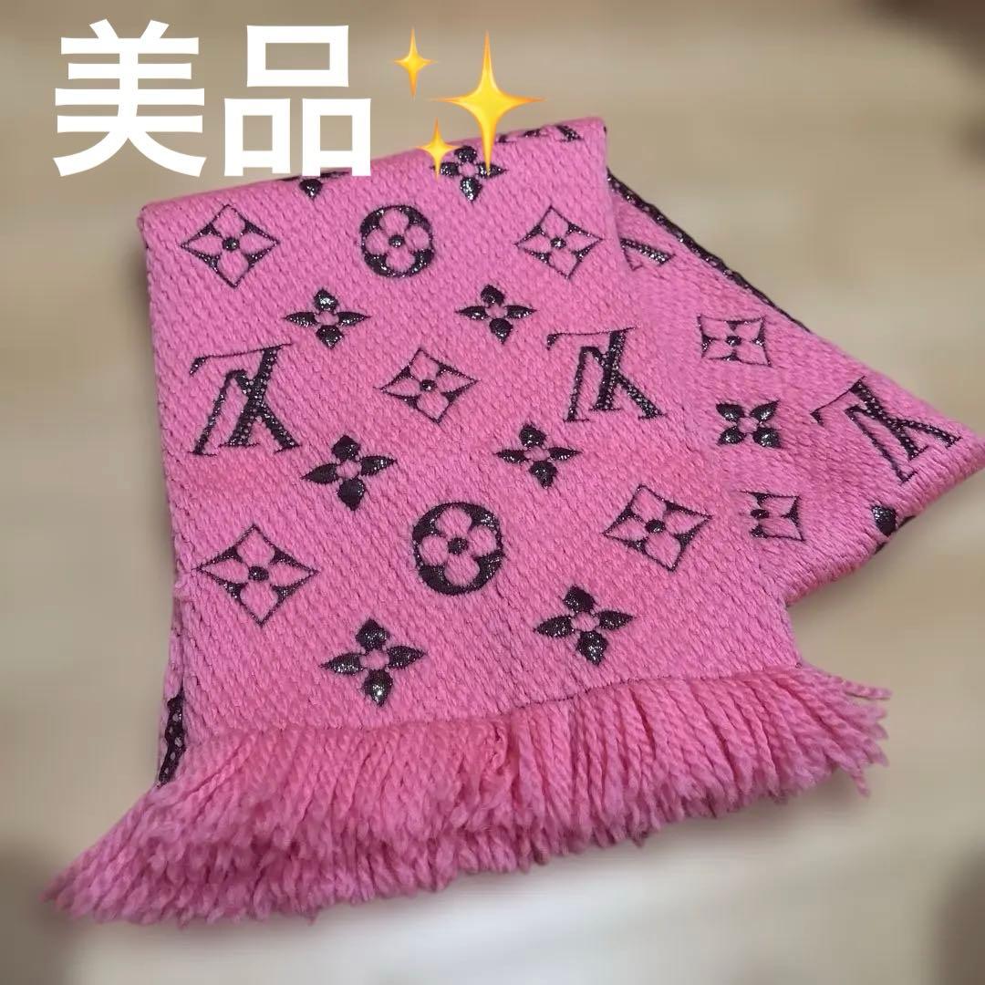 ルイヴィトン エシャルプ ロゴマニア マフラー ローズポップ ピンク　LV