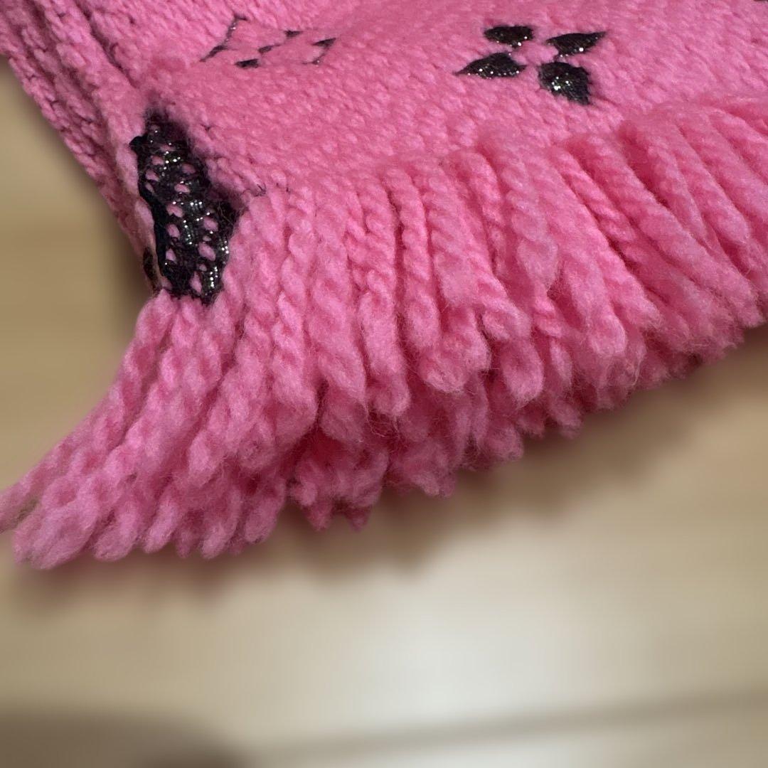 ルイヴィトン エシャルプ ロゴマニア マフラー ローズポップ ピンク　LV